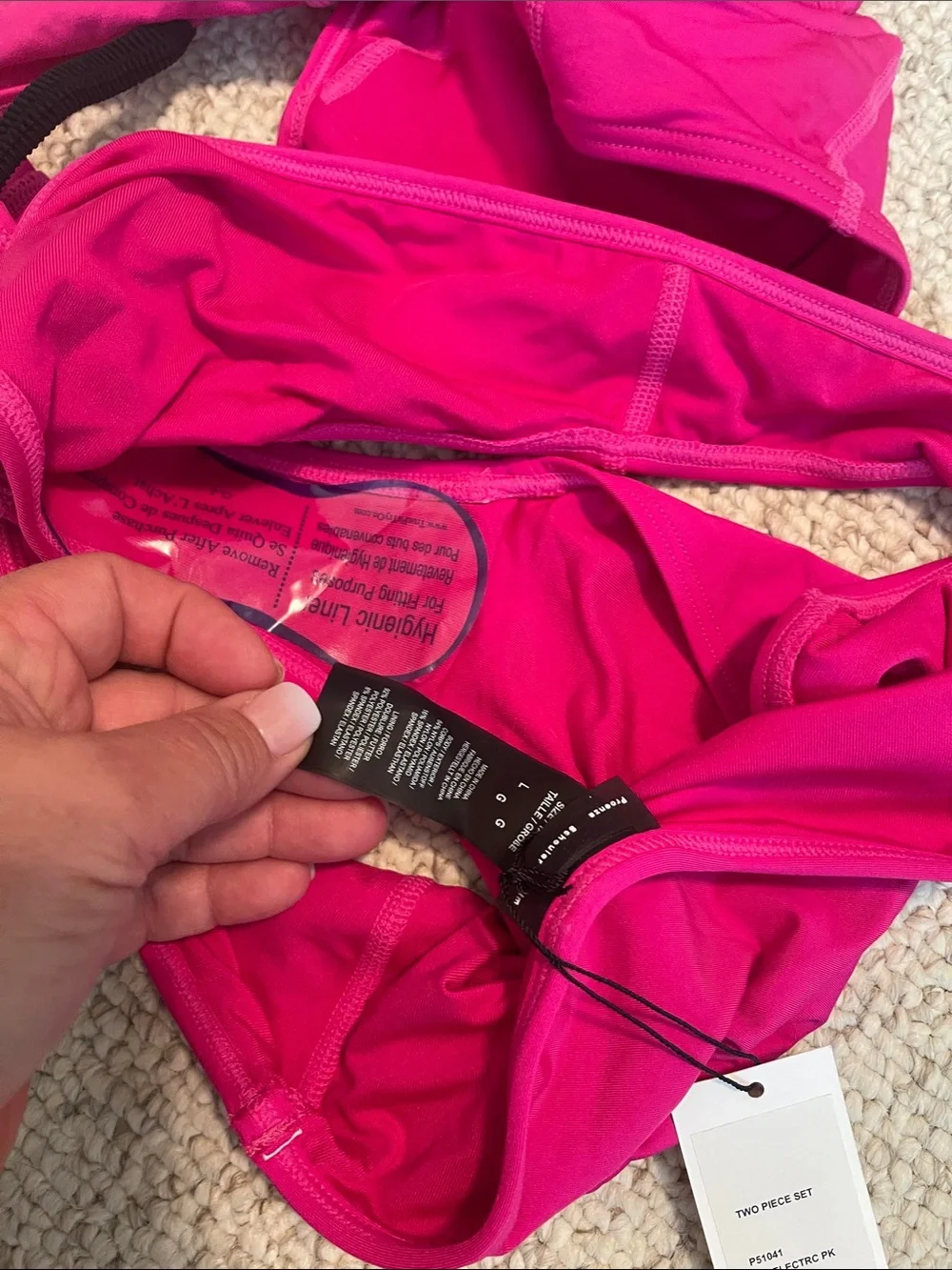 NWT Proenza Schouler Electric pink Bright Magenta Underwire Bustier Bikini Set L
